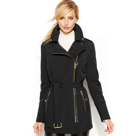 michael kors shiny black coat|Michael Kors coats women outlet.